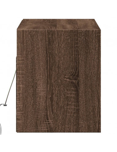 Mobile TV a Parete con Luci LED Rovere Marrone 100x31x35 cm