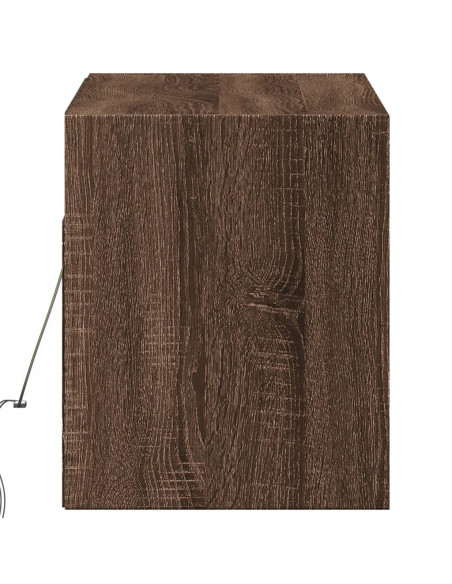 Mobile TV a Parete con Luci LED Rovere Marrone 100x31x35 cm