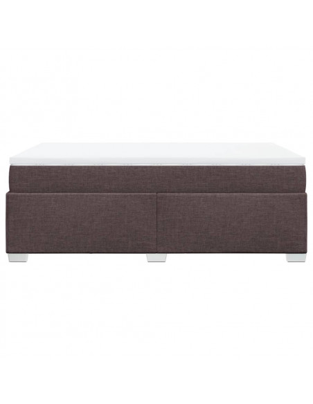 Giroletto a Molle con Materasso Marrone Scuro 120x200cm Tessuto