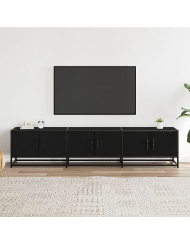 Mobile Porta TV Nero 180x35x41 cm in Truciolato