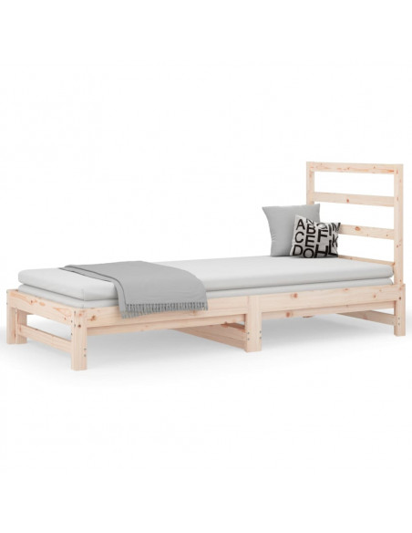 Dormeuse Estraibile 2x(90x190) cm Legno Massello di Pino