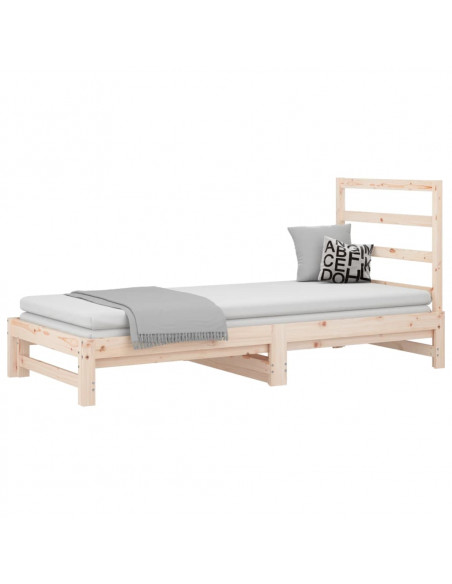 Dormeuse Estraibile 2x(90x190) cm Legno Massello di Pino
