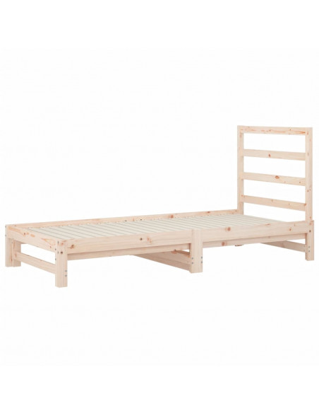 Dormeuse Estraibile 2x(90x190) cm Legno Massello di Pino