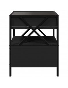 Tavolino da Salotto con LED Infinity Nero 40x40x51 cm 2