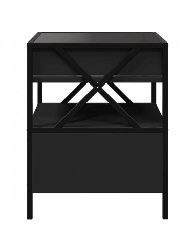 Tavolino da Salotto con LED Infinity Nero 40x40x51 cm