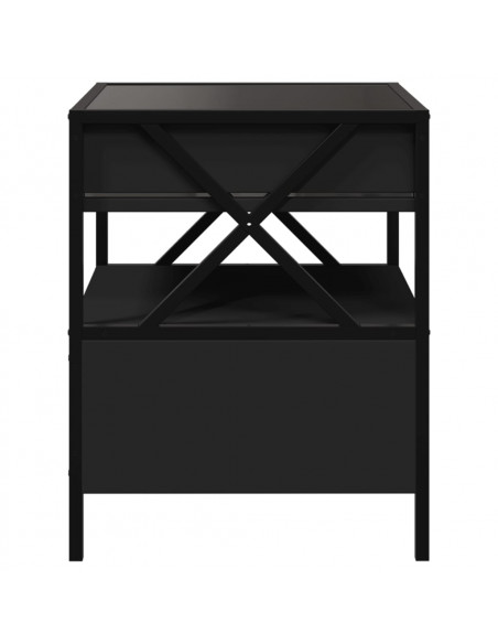 Tavolino da Salotto con LED Infinity Nero 40x40x51 cm