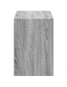 Mobile TV a Parete con Luci LED Grigio Sonoma 100x31x45 cm 2