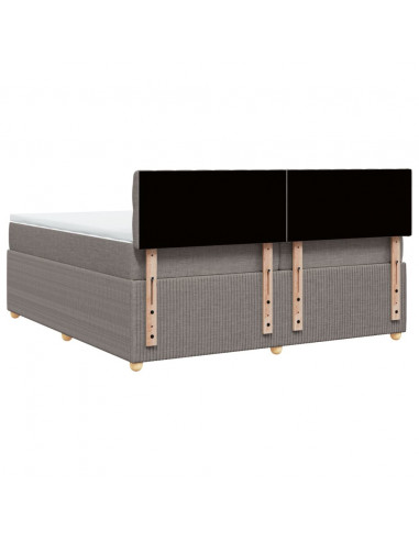 Giroletto a Molle con Materasso Tortora 200x200 cm in Tessuto