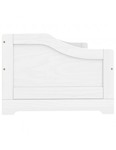 Dormeuse 3 Cassetti Bianca 90x200 cm Legno Massello Pino IRUN