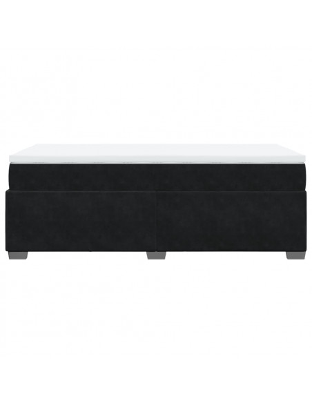 Giroletto a Molle con Materasso Nero 90x200 cm in Velluto