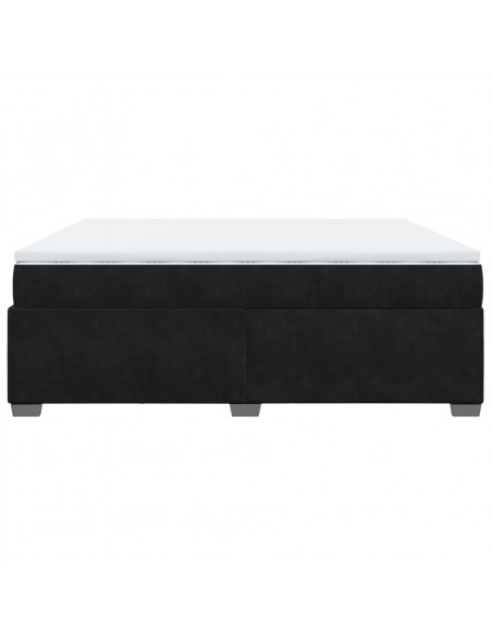 Giroletto a Molle con Materasso Nero 200x200 cm in Velluto