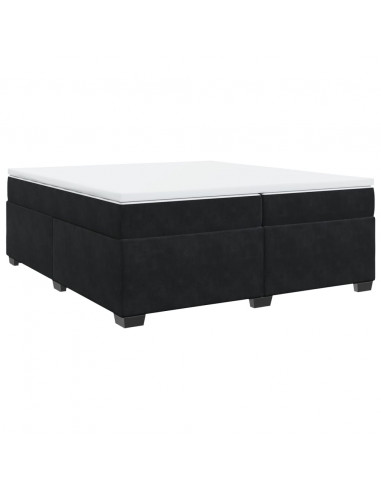 Giroletto a Molle con Materasso Nero 200x200 cm in Velluto