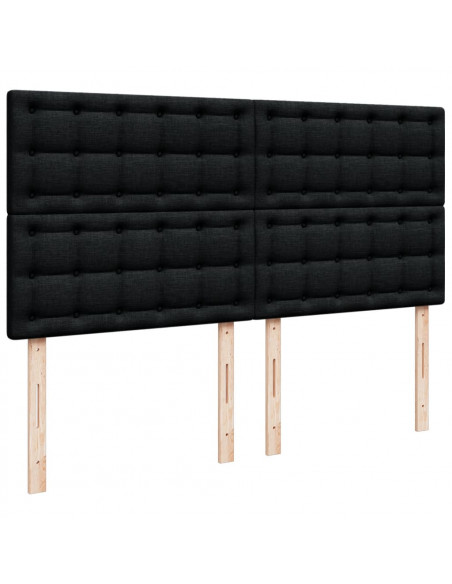 Giroletto a Molle con Materasso Nero 180x200 cm in Tessuto