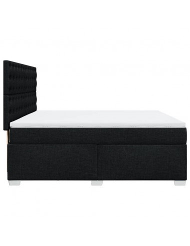 Giroletto a Molle con Materasso Nero 180x200 cm in Tessuto