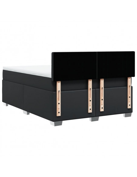 Giroletto a Molle con Materasso Nero 140x200 cm in Similpelle