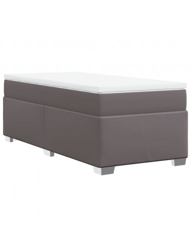 Giroletto a Molle con Materasso Grgio 80x200 cm in Similpelle