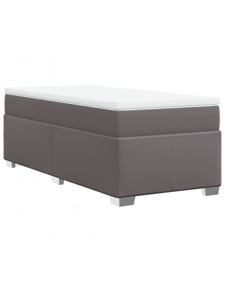 Giroletto a Molle con Materasso Grgio 80x200 cm in Similpelle