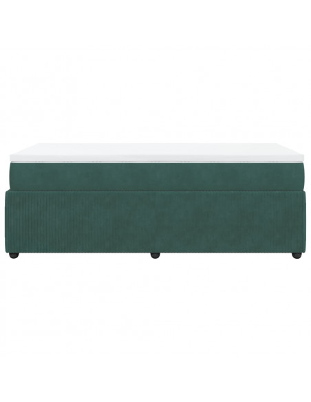 Giroletto a Molle con Materasso Verde Scuro 90x200 cm Velluto