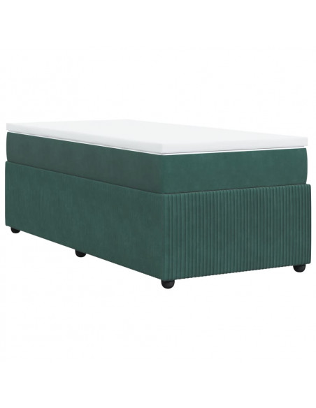 Giroletto a Molle con Materasso Verde Scuro 90x200 cm Velluto