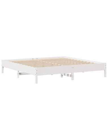 Letto senza Materasso Bianco 180x200 cm Legno Massello di Pino