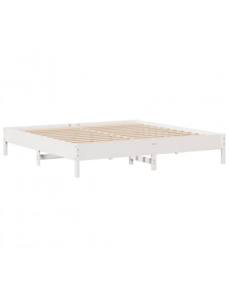 Letto senza Materasso Bianco 180x200 cm Legno Massello di Pino