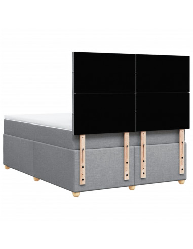 Giroletto a Molle con Materasso Grigio Chiaro 140x190cm Tessuto