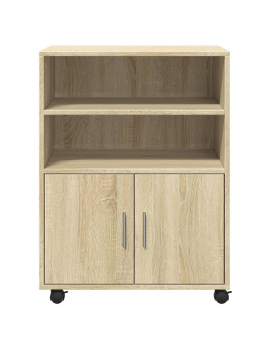 Mobiletto con Ruote Rovere Sonoma 60x48x81 cm in Truciolato