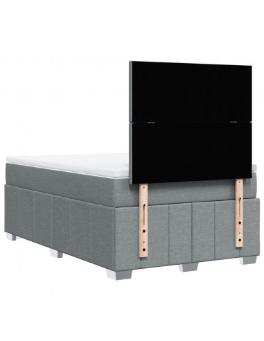 Giroletto a Molle con Materasso Grigio Chiaro 120x200cm Tessuto