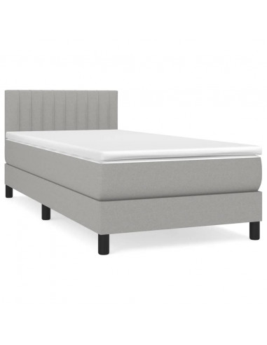 Giroletto a Molle con Materasso Grigio Chiaro 80x200 cm Tessuto