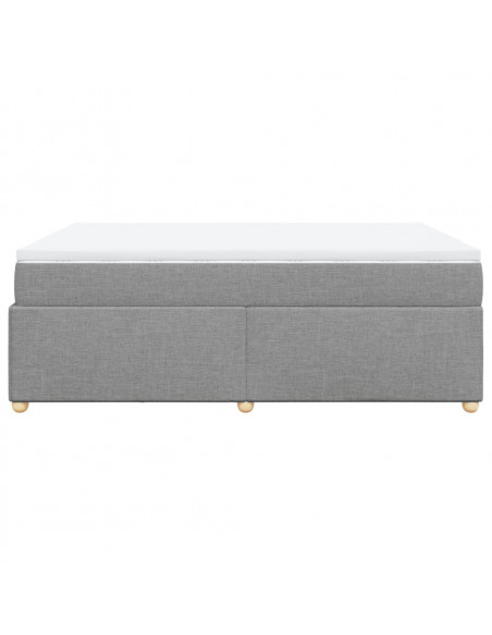 Giroletto a Molle con Materasso Grigio Chiaro 140x200cm Tessuto