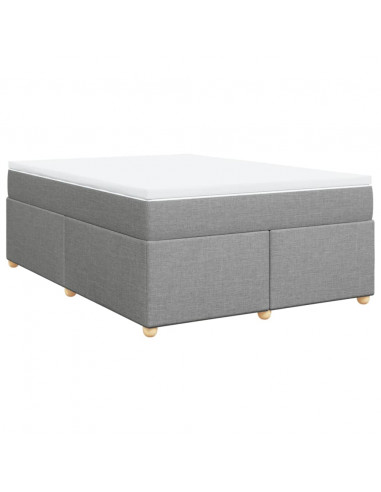 Giroletto a Molle con Materasso Grigio Chiaro 140x200cm Tessuto