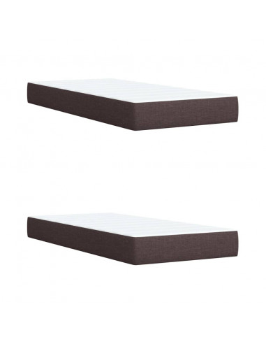 Giroletto a Molle con Materasso Marrone Scuro 200x200cm Tessuto