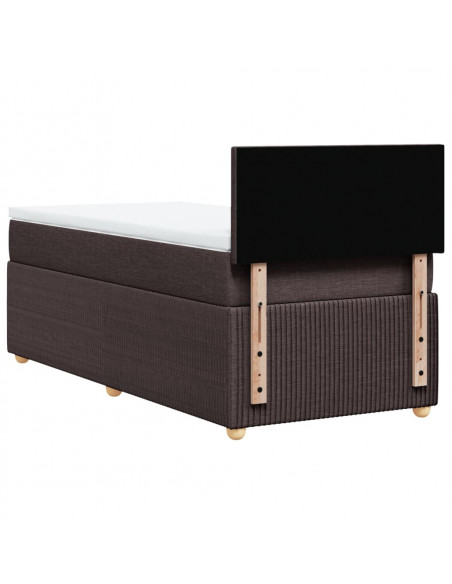 Giroletto a Molle con Materasso Marrone Scuro 90x200 cm Tessuto
