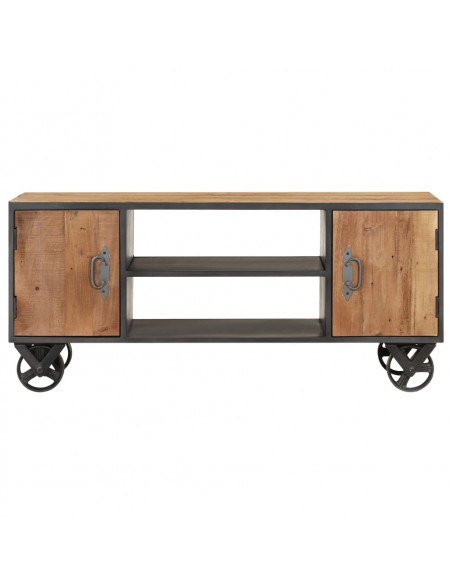 Mobile Porta TV 110x30x49cm in Legno Massello di Recupero
