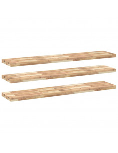 Mensole da Parete 3 pz 140x30x4 cm Legno Acacia Non Trattato 2