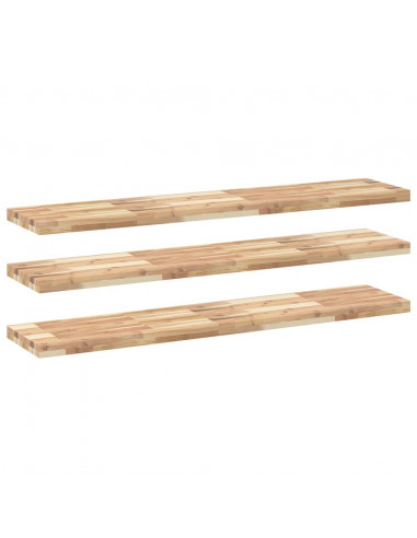 Mensole da Parete 3 pz 140x30x4 cm Legno Acacia Non Trattato