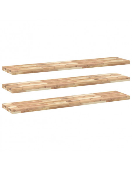 Mensole da Parete 3 pz 140x30x4 cm Legno Acacia Non Trattato