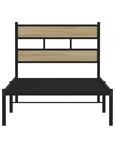 Giroletto senza Materaso in Metallo Rovere Sonoma 90x200 cm