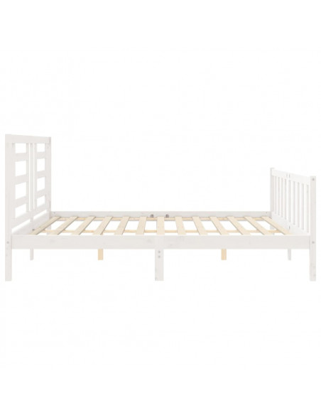 Giroletto con Testiera Bianco 200x200 cm in Legno Massello