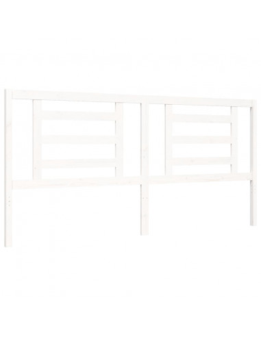 Giroletto con Testiera Bianco 200x200 cm in Legno Massello