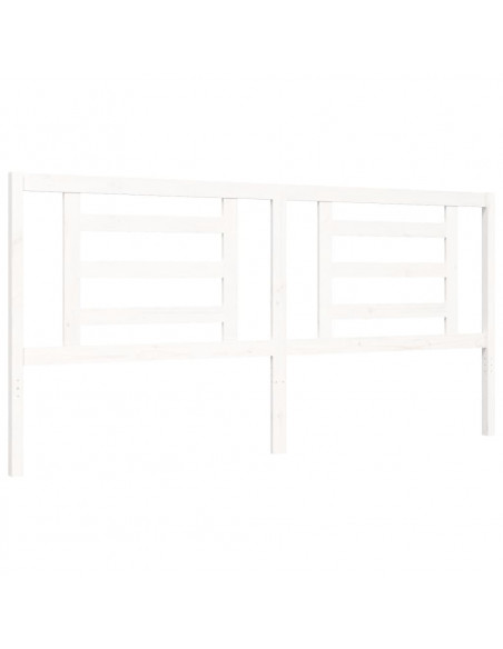 Giroletto con Testiera Bianco 200x200 cm in Legno Massello