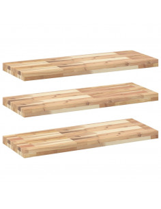 Mensole da Parete 3 pz 80x30x4 cm Legno Acacia Non Trattato 2