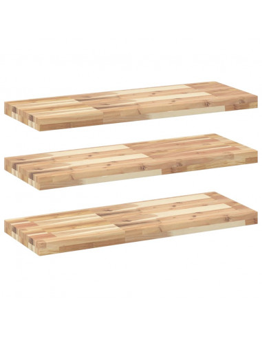 Mensole da Parete 3 pz 80x30x4 cm Legno Acacia Non Trattato