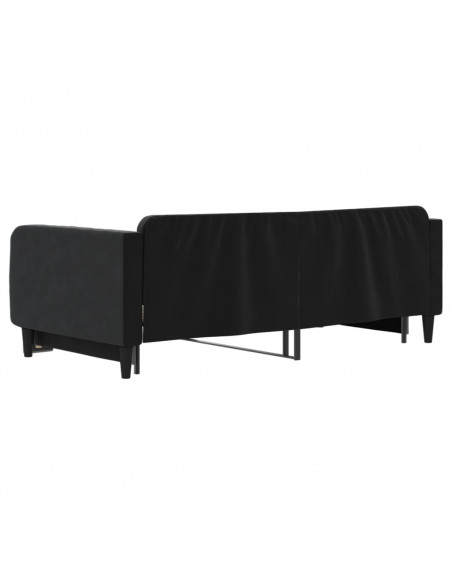 Divano Letto con Letto Estraibile Nero 100x200 cm in Velluto