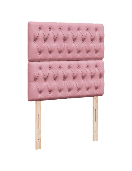Giroletto a Molle con Materasso Rosa 90x200 cm in Velluto