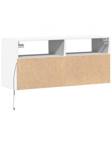 Mobile TV a Parete con Luci LED Bianco 100x31x45 cm