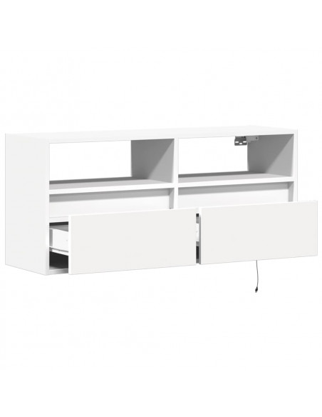 Mobile TV a Parete con Luci LED Bianco 100x31x45 cm