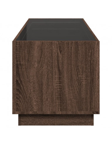 Tavolino da Salotto con LED Infinity Rovere Marrone 90x50x50 cm