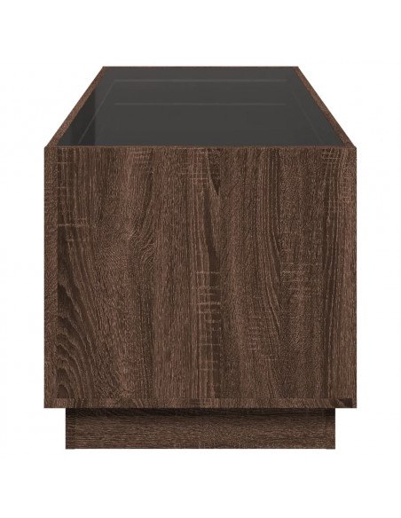 Tavolino da Salotto con LED Infinity Rovere Marrone 90x50x50 cm