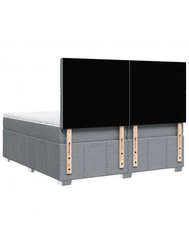 Giroletto a Molle con Materasso Grigio Chiaro 200x200cm Tessuto